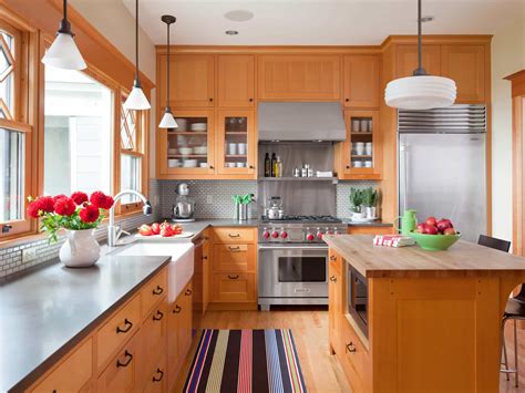 kitchen with stainless steel appliances and oak cabinets|oak cabinet makeover.